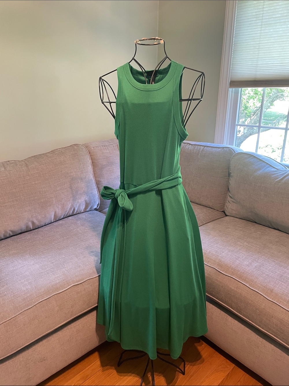 Who What Wear Emerald Green Tie-Waist Midi Dress